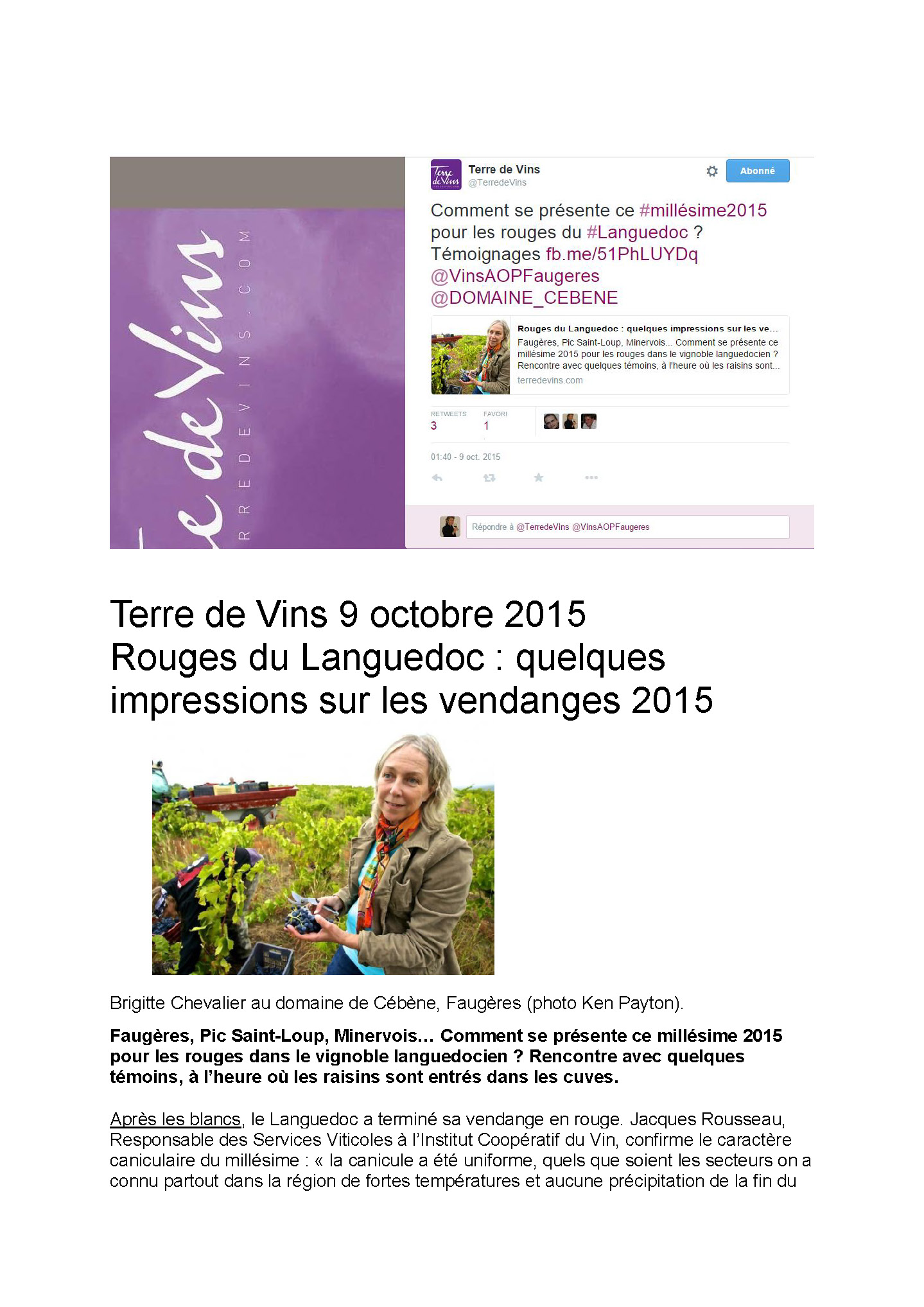 Terre de vins - 2015